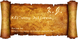 Kövesy Julianna névjegykártya